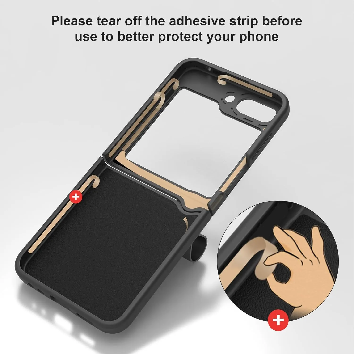 Nillkin Galaxy Z Flip 5 Case with 2 in 1 Wider Strap and Kickstand Shockproof Silicone Slim Cover Samsung Galaxy Z Flip 5 Case for Women and Men, Full Protective Samsung Flip 5 Phone Case 2023-Black