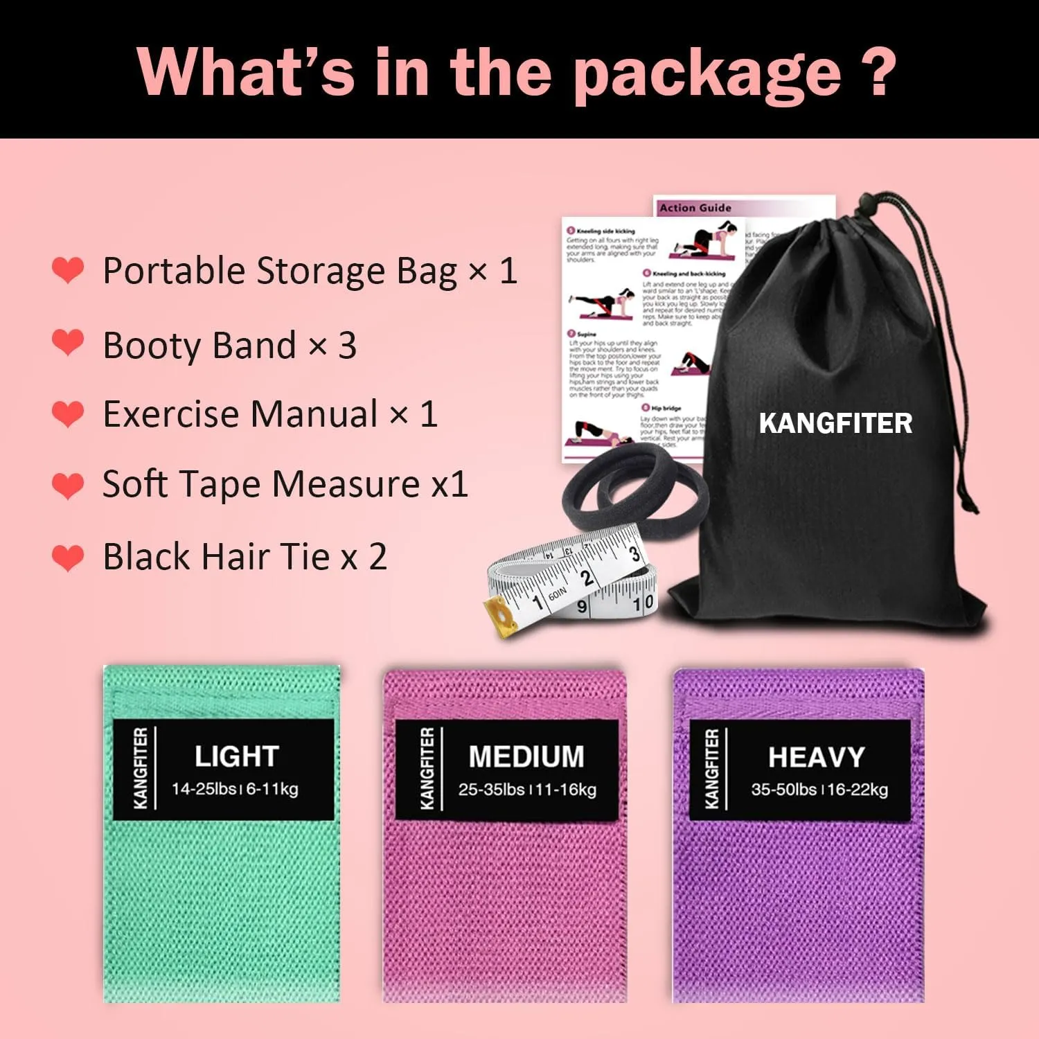 Non-Slip Fabric Resistance Bands for Working Out, Loop Exercise Bands for Booty Leg, Butt, Glute, Stretch Workout Bands for Women & Men, Hip Elastic Bands for Home Gym Fitness, Yoga, Pilates