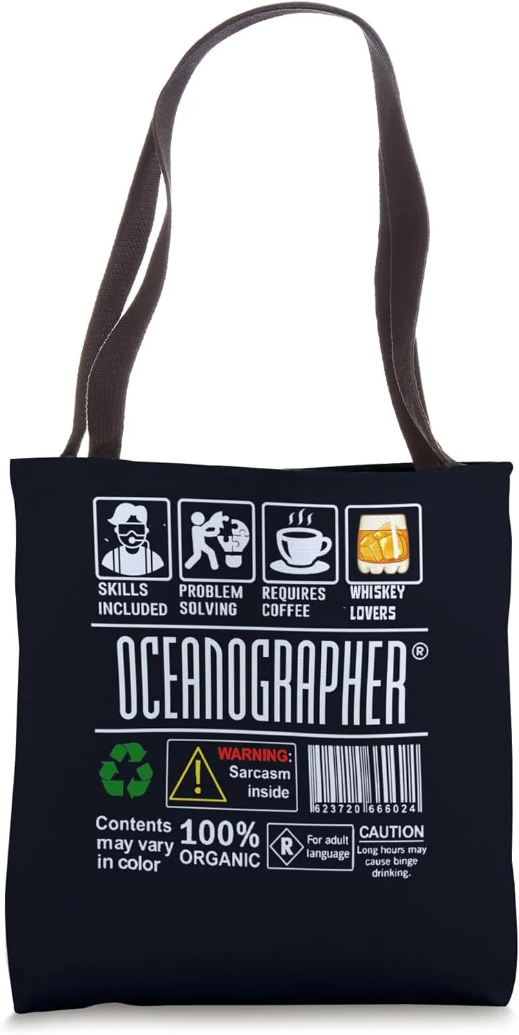 Oceanographer Skills Included Problem Solving Job Facts Tote Bag