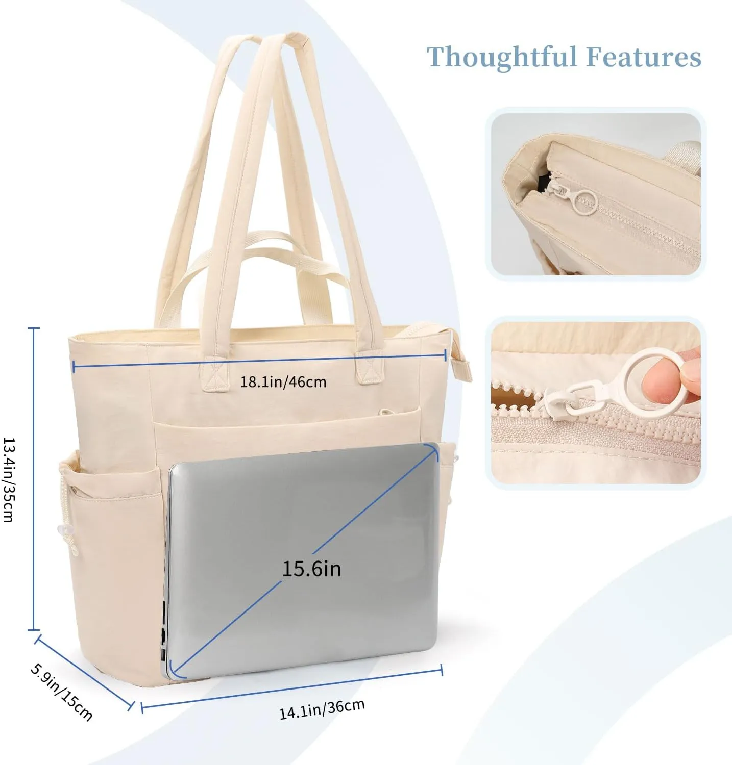 OCHEAL Tote Bag for Women Lightweight Quilted Large Work Bag Puffy Handbag Multi-Compartment Double Handle
