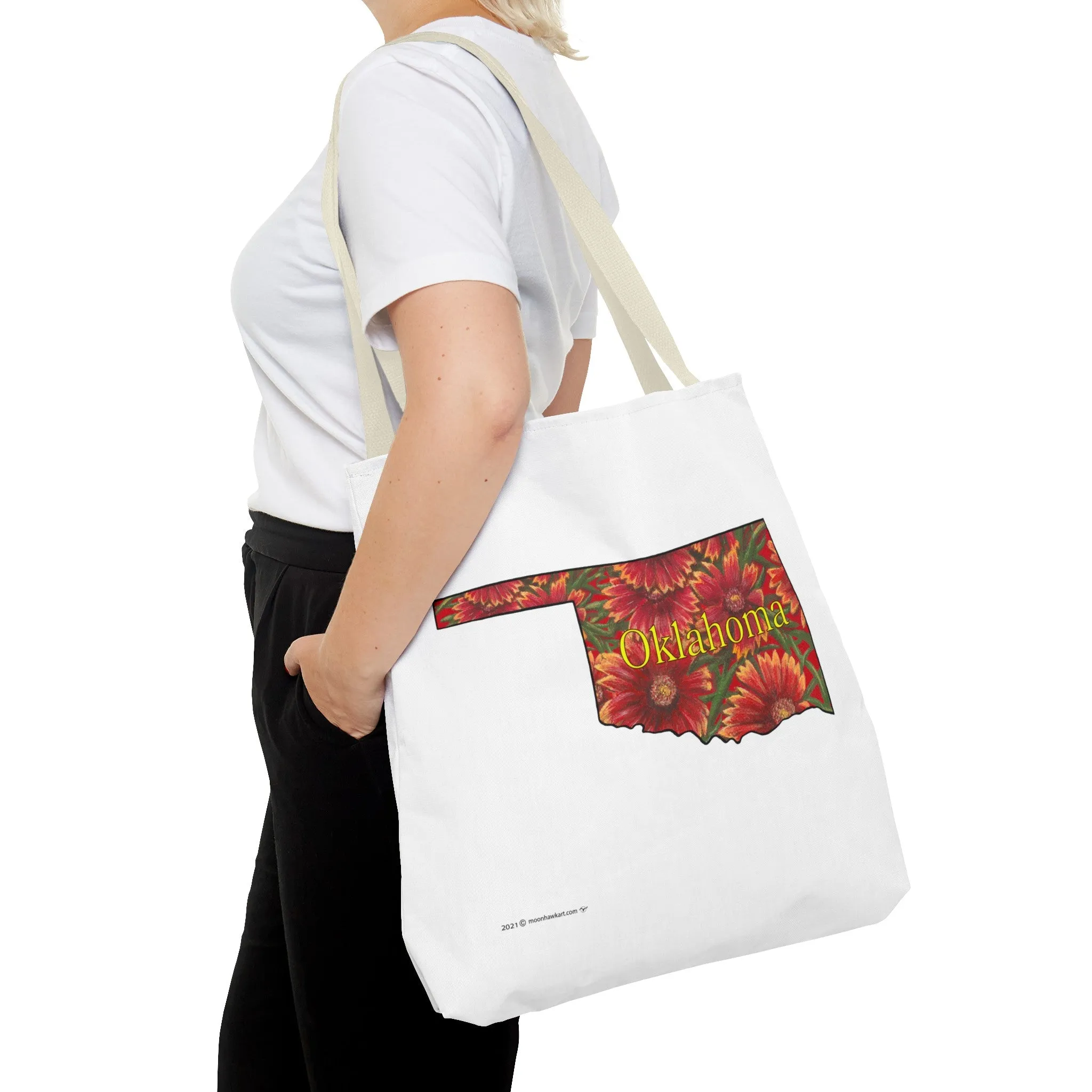 Oklahoma Indian Blanket, Tote Bag, Wildflowers, Book Bag,  Oklahoma State Wildflower