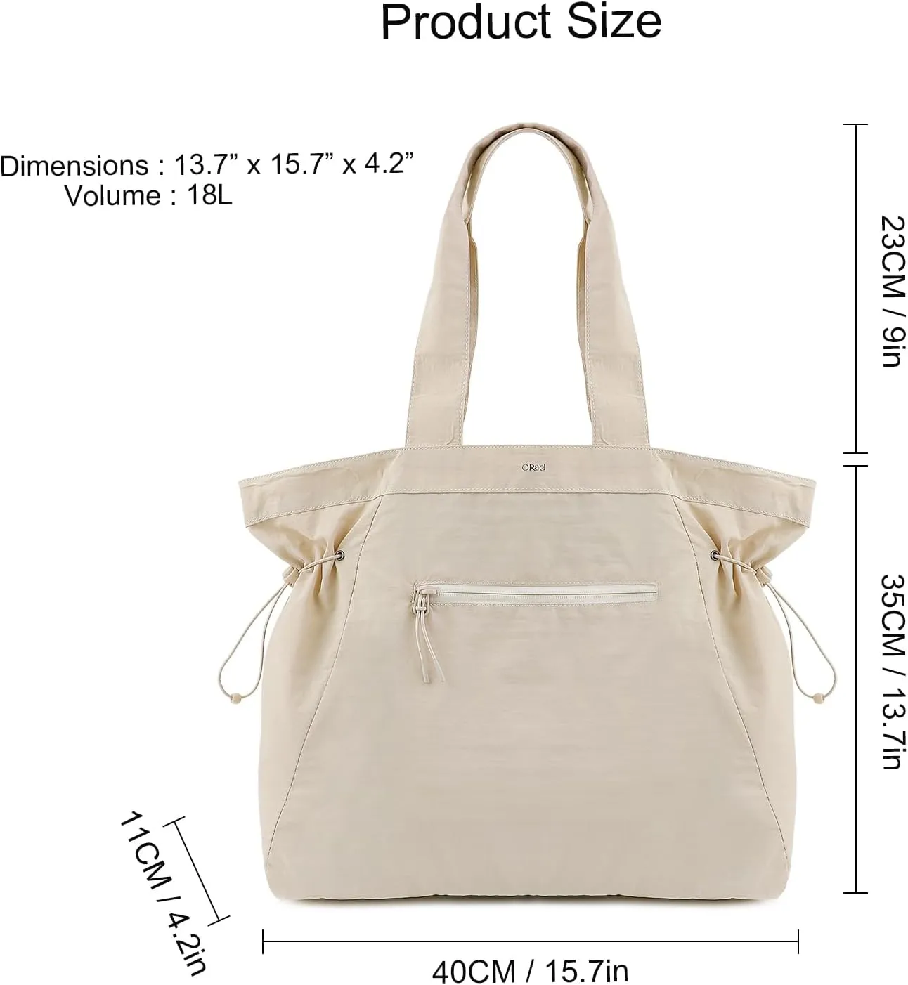 ORAD Tote Bag for Women, Large Hobo Bag,Gym Tote Bags for Women with 18L Side-Cinch Shopper Shoulder Bag Handbag for Travel