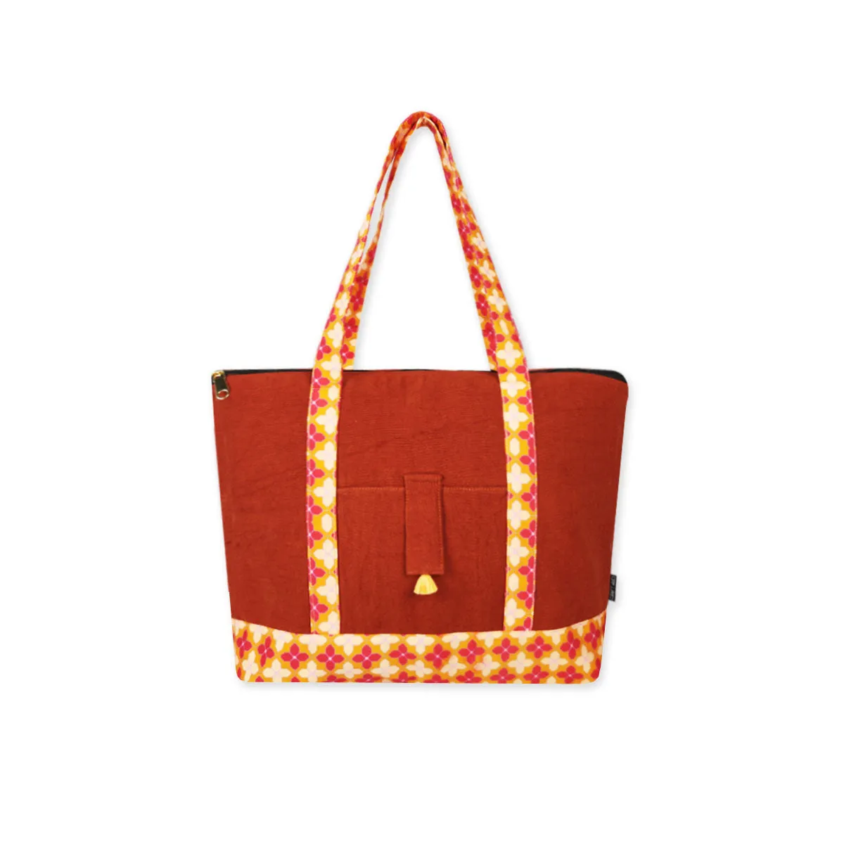Orange Petals Large Tote Bag