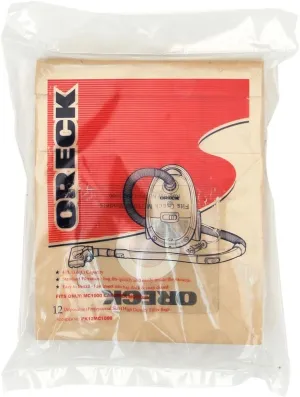Oreck Vacuum Cleaner Bags for Quest Canister Vacs, Pack of 12, White, Small, Hypo-Allergenic, Part PK12MC1000, Oreck Vacuum Bags