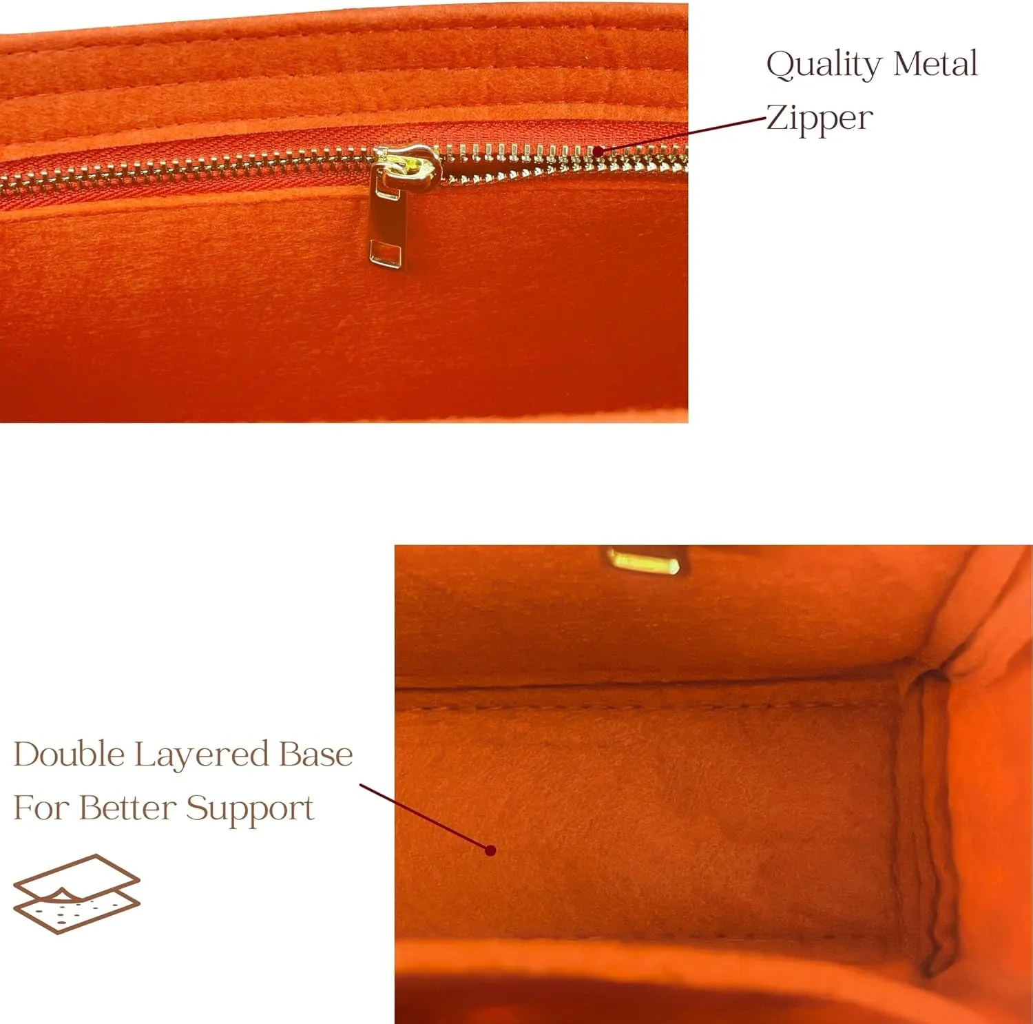 Organizer for Lou Camera Bag, Felt Insert, Crossbody Bag Liner with Zipper Pocket (Blue)