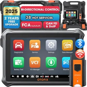 OTOFIX D1 Lite 2025 Bidirectional Scan Tool, Bluetooth OBD2 Scanner Diagnostic Tool, 2 Years Free Update, 38  Services, CANFD & DoIP Protocols, All System Diagnoses, ABS Bleeding, Auto VIN