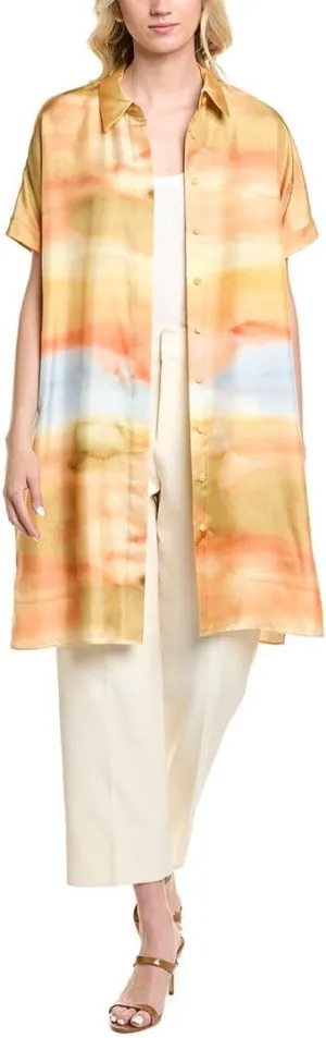Oversized Silk Duster Shirt