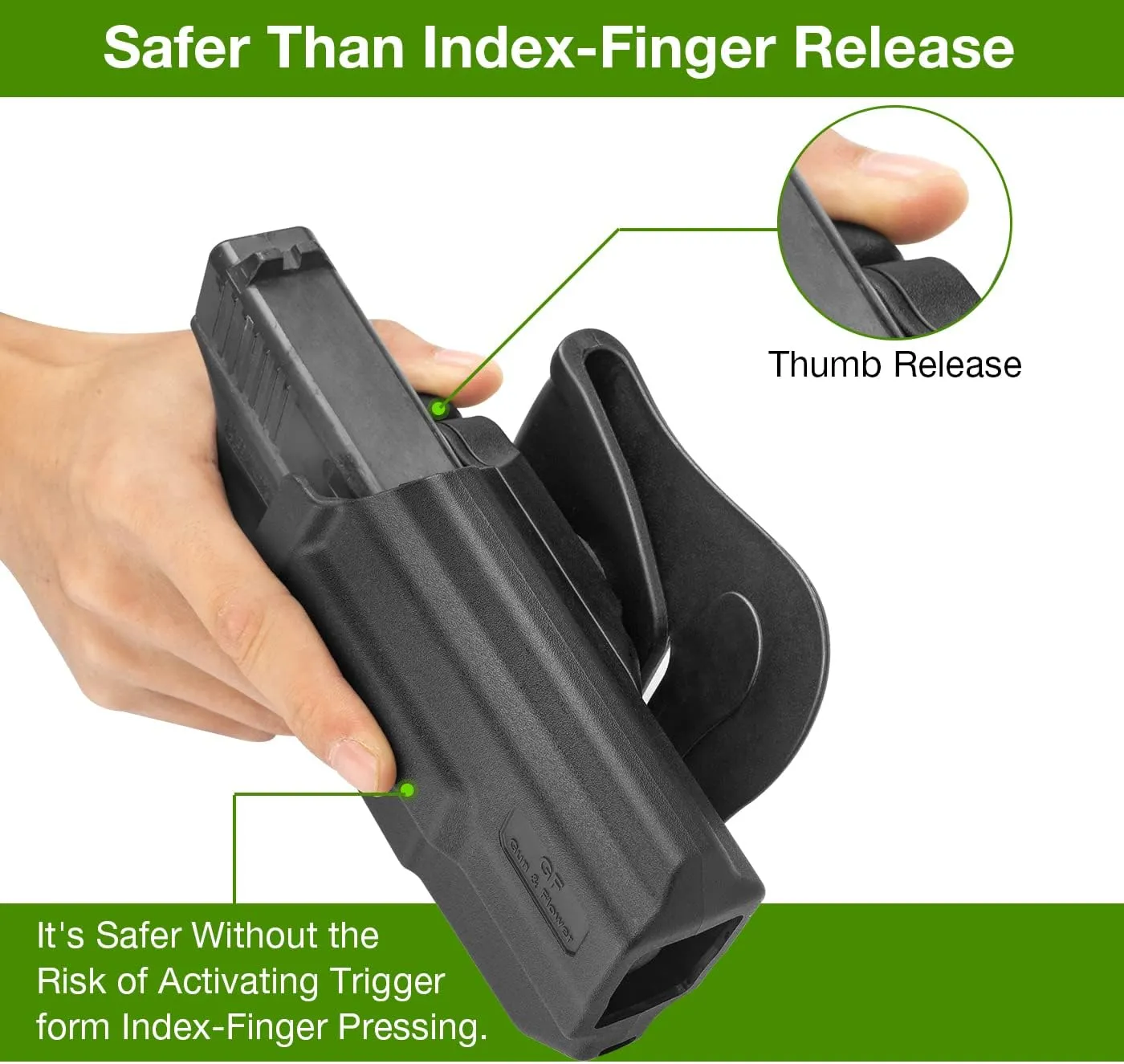 OWB Paddle Holster,Compatible with G17 19 23 32(Gen 1-5) 丨 G22(Gen 1-4),S&W M&P 9/.40 M2.0 4.25'',Outside Carry Holster with Level II Retention,Quick Release丨Adjustable Cant,Right Hand-Black…