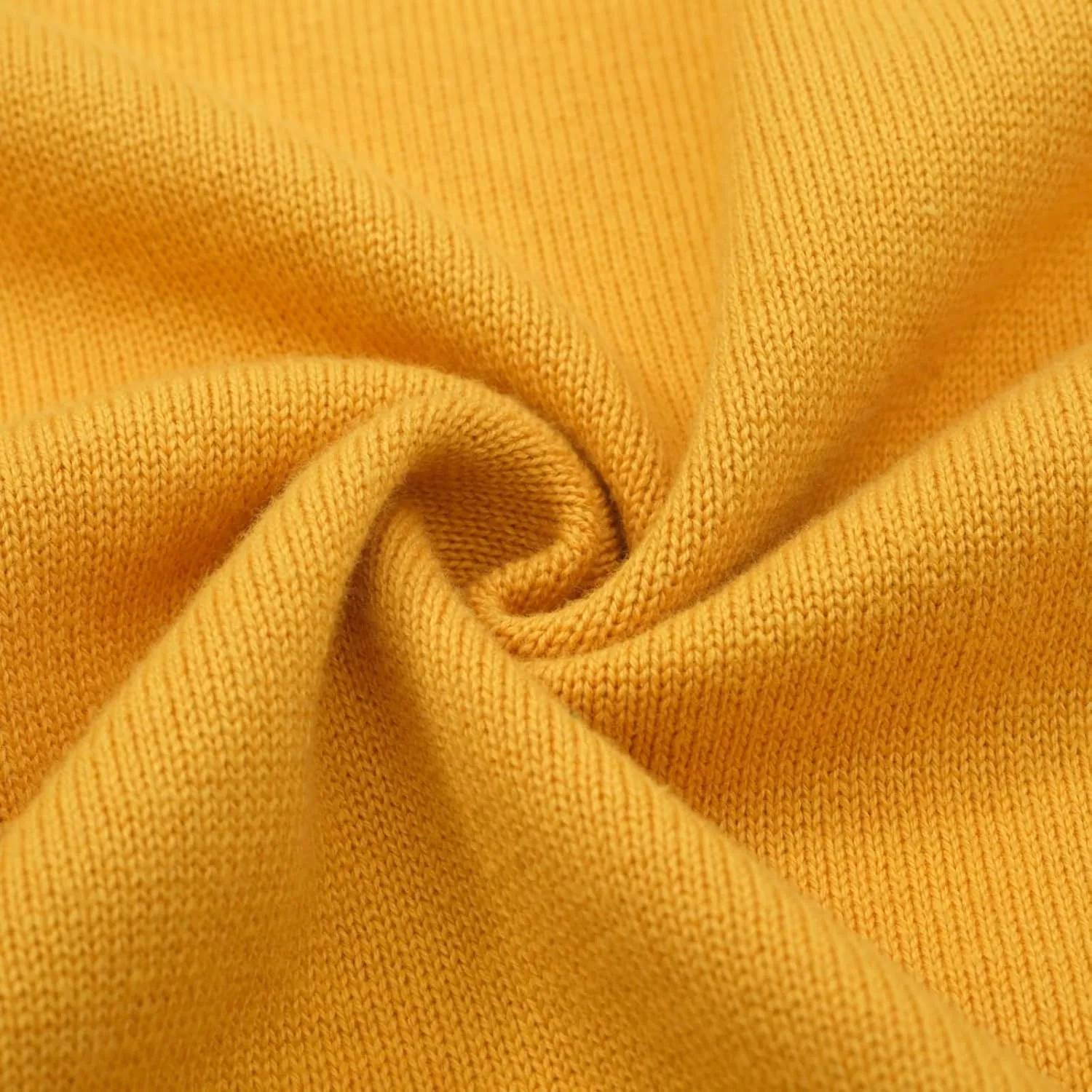 OXKNIT Men's Knit Polo Shirts Full Zip 1960s Style Retro Long Sleeve Cotton Yellow Cardigan Sweater
