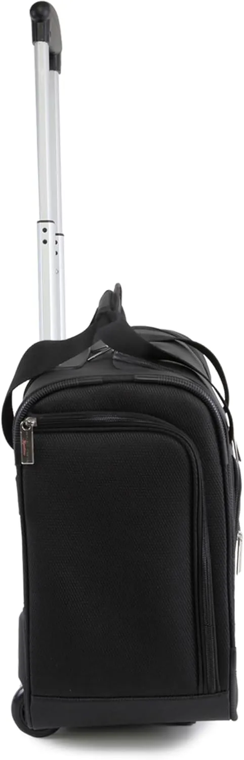 Pacific Coast Signature Underseat 15.5" Rolling Tote Carry-on, Black/Silver