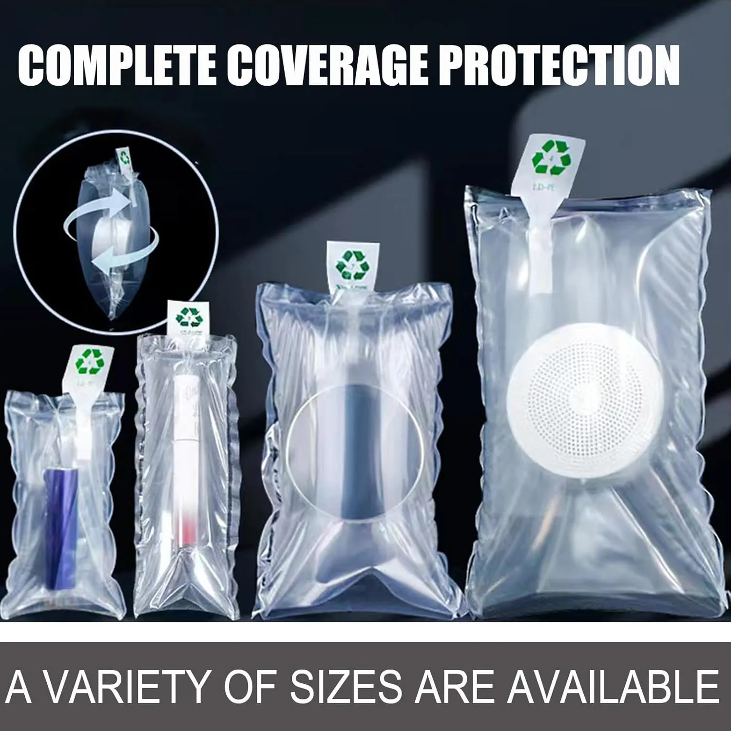 Packaging Air Bags,Inflatable Air Packaging Protector Bag Foam Pouches,Bubble Cushioning Wrap,Cushion Foam Pouch for Moving,12x16 Inches,50 Pieces