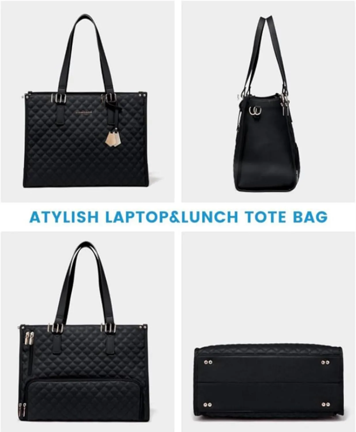 Packuum 3 in 1 Tote Bag,2 in 1 Lunch Bag Combo Women Purse and Lunch Combo,Laptop Tote For Business Work Travel