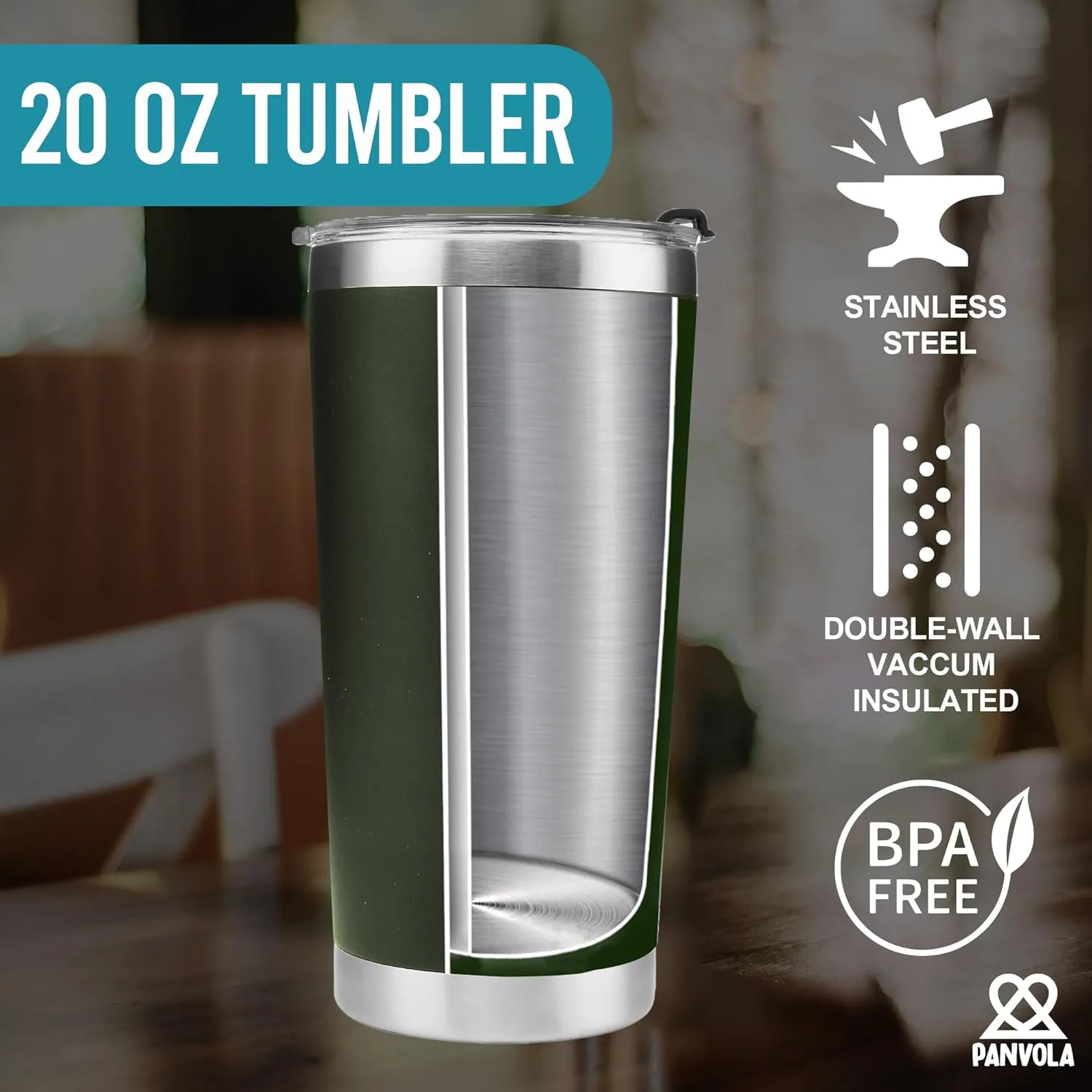 Panvola I Don't Snore I Dream I'm A Motorcycle Stainless Steel Tumbler Snorers Motorcyclist Gift Biker Rider For Dad Husband Boyfriend Uncle Travel Mug (20 oz, Green)