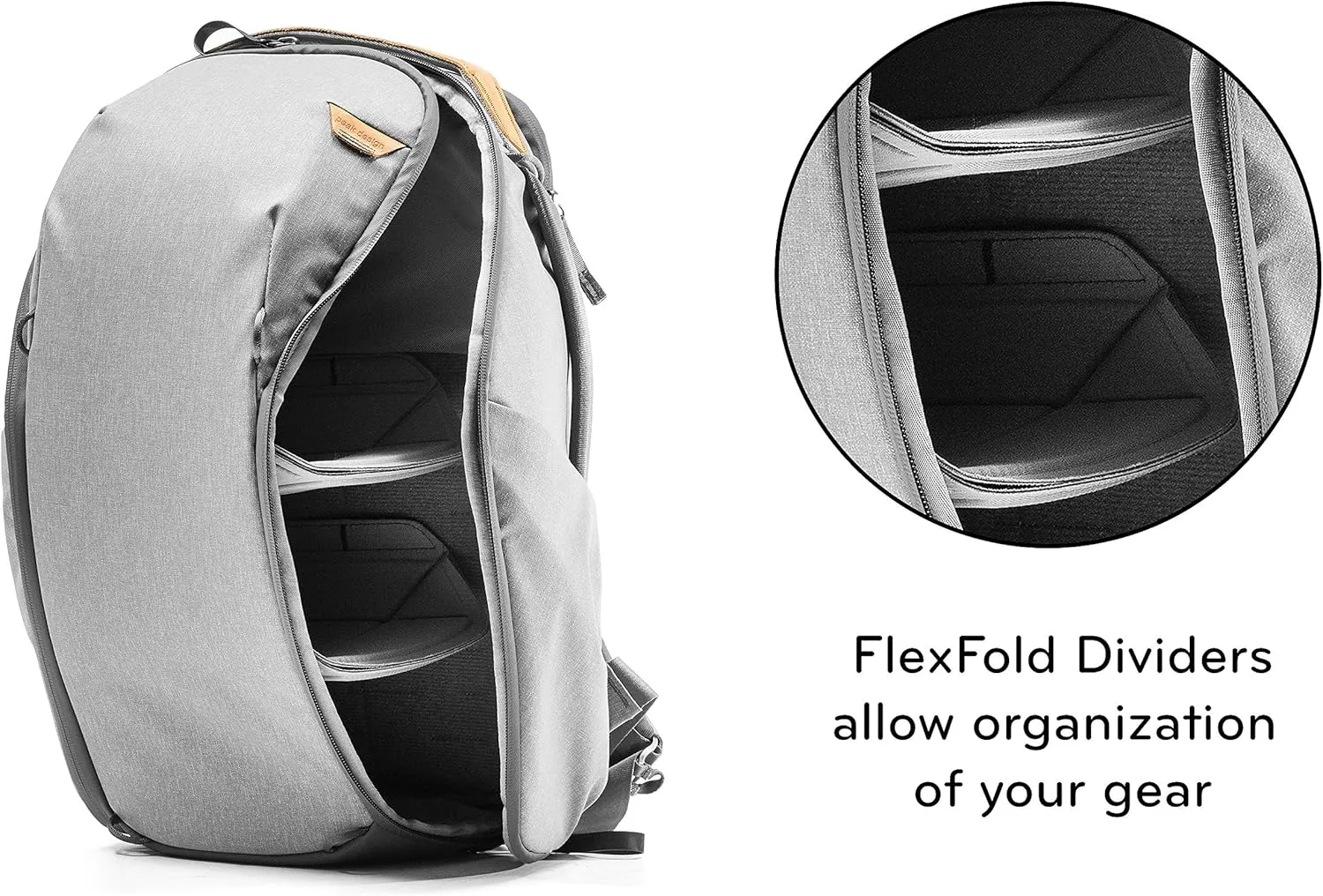 Peak Design Everyday Backpack Zip 15L Ash, Carry-on Backpack with Laptop Sleeve (BEDBZ-15-AS-2)