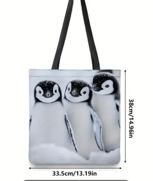 Penguin Chicks All-Weather Shopping Tote Bag (15" x 13" x 5")