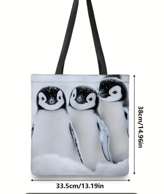 Penguin Chicks All-Weather Shopping Tote Bag (15" x 13" x 5")