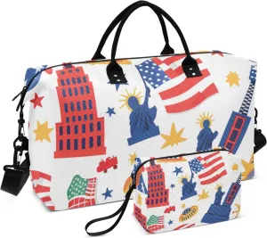 Personal Item Travel Bag Weekender Travel Overnight Bag Sports Duffel Bags with Adjustable Strap for Sports Large Capacity Flag Toys 4th Of July Independence Day