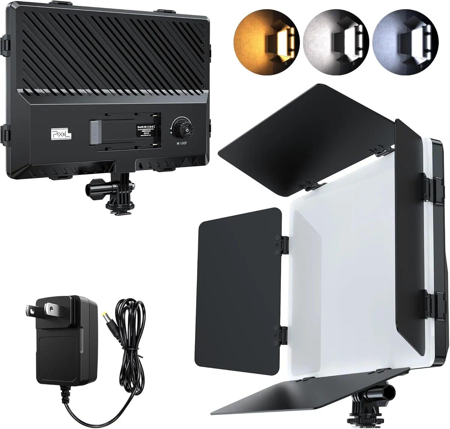 PIXEL Photography Light Camera Video Lighting 20W Bi-Color Dimmable 2500-6500K Led Camera Studio Streaming Lights Photo Video Shooting (Battery Not Included)
