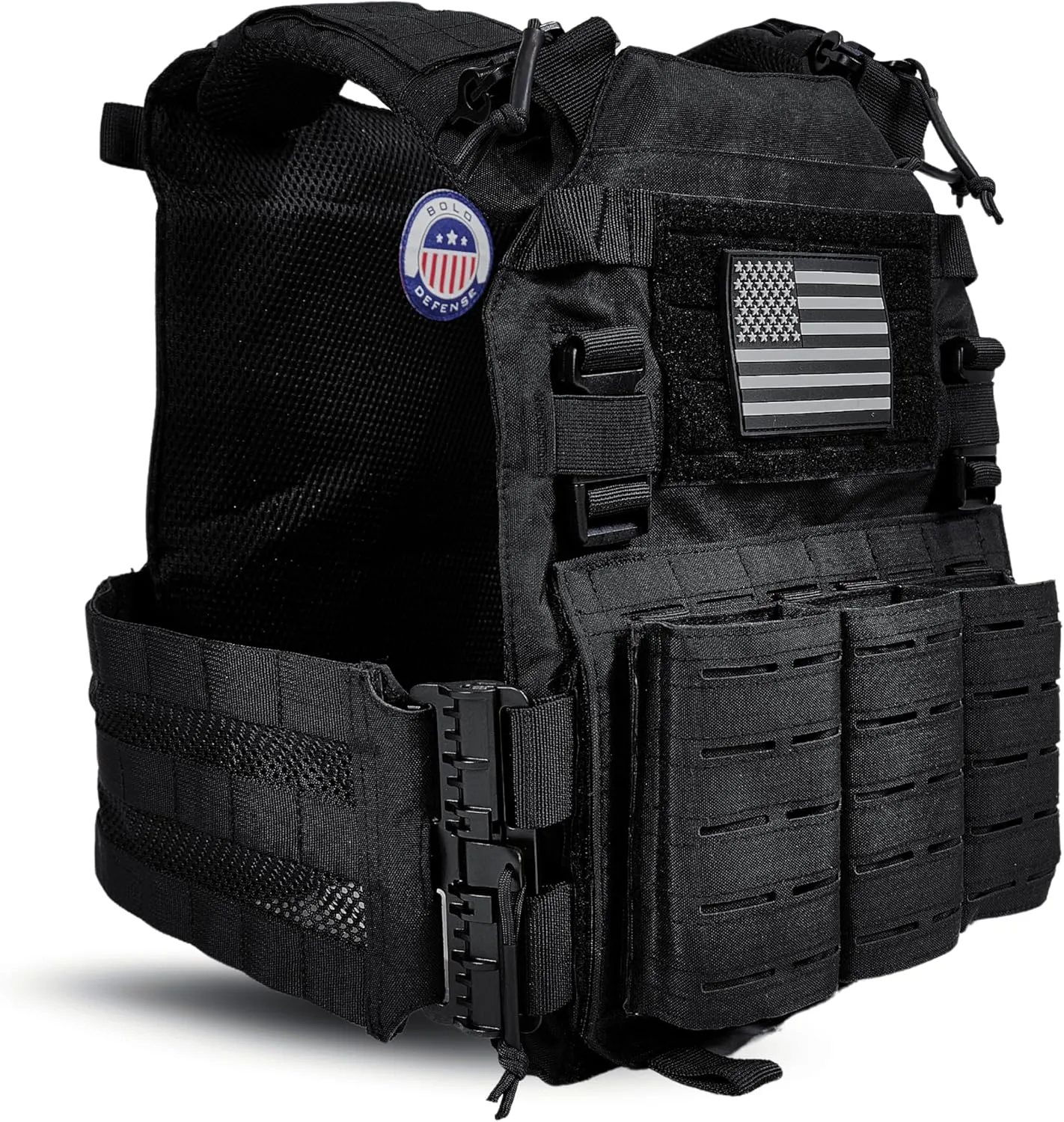 Plate Carrier Tactical Vest - Quick Release 500D Nylon Plate Carrier Vest Lightweight, Adjustable Military Vest