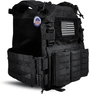 Plate Carrier Tactical Vest - Quick Release 500D Nylon Plate Carrier Vest Lightweight, Adjustable Military Vest