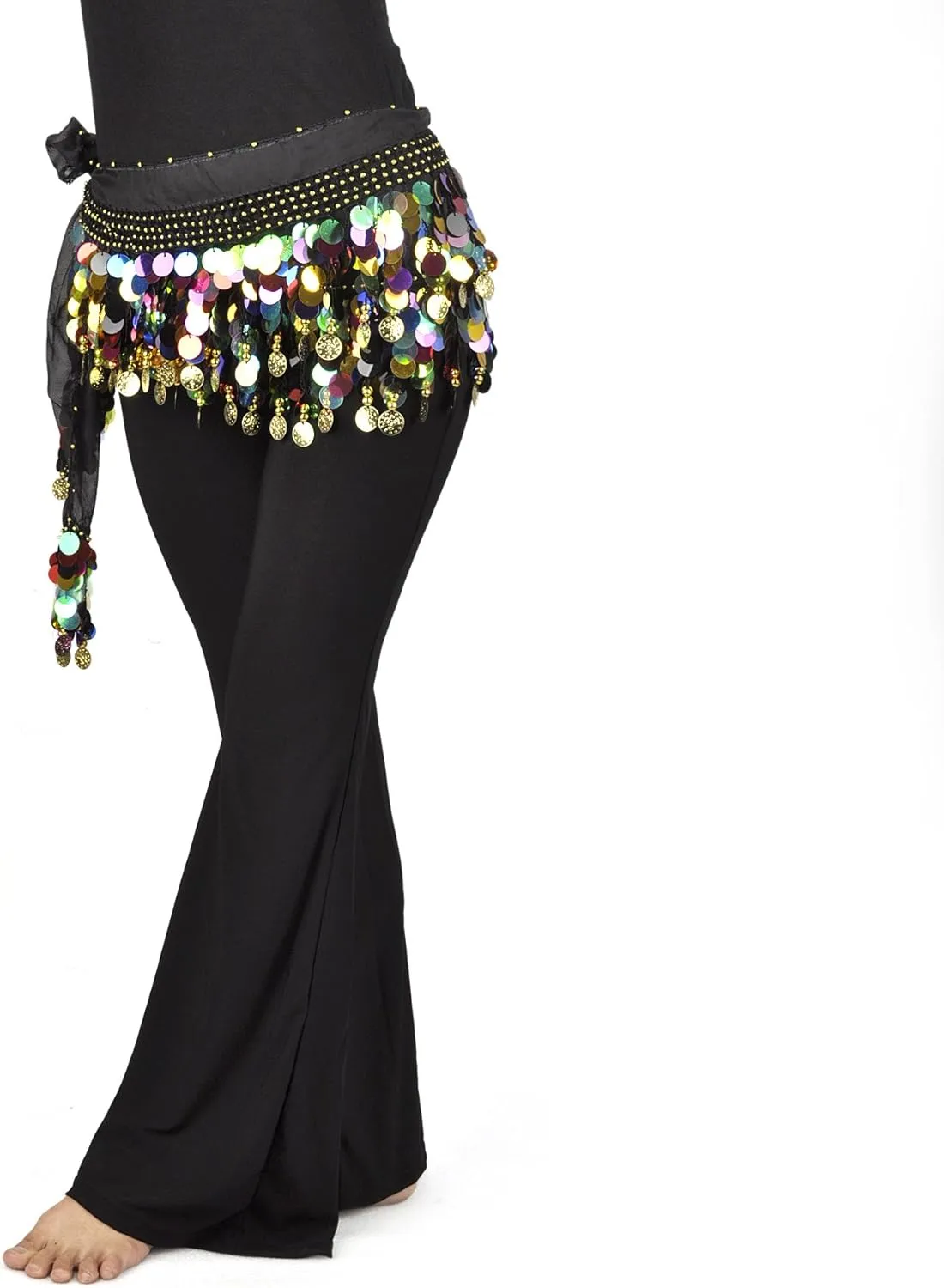 Plus Size Belly Dance Hip Scarf With Paillettes
