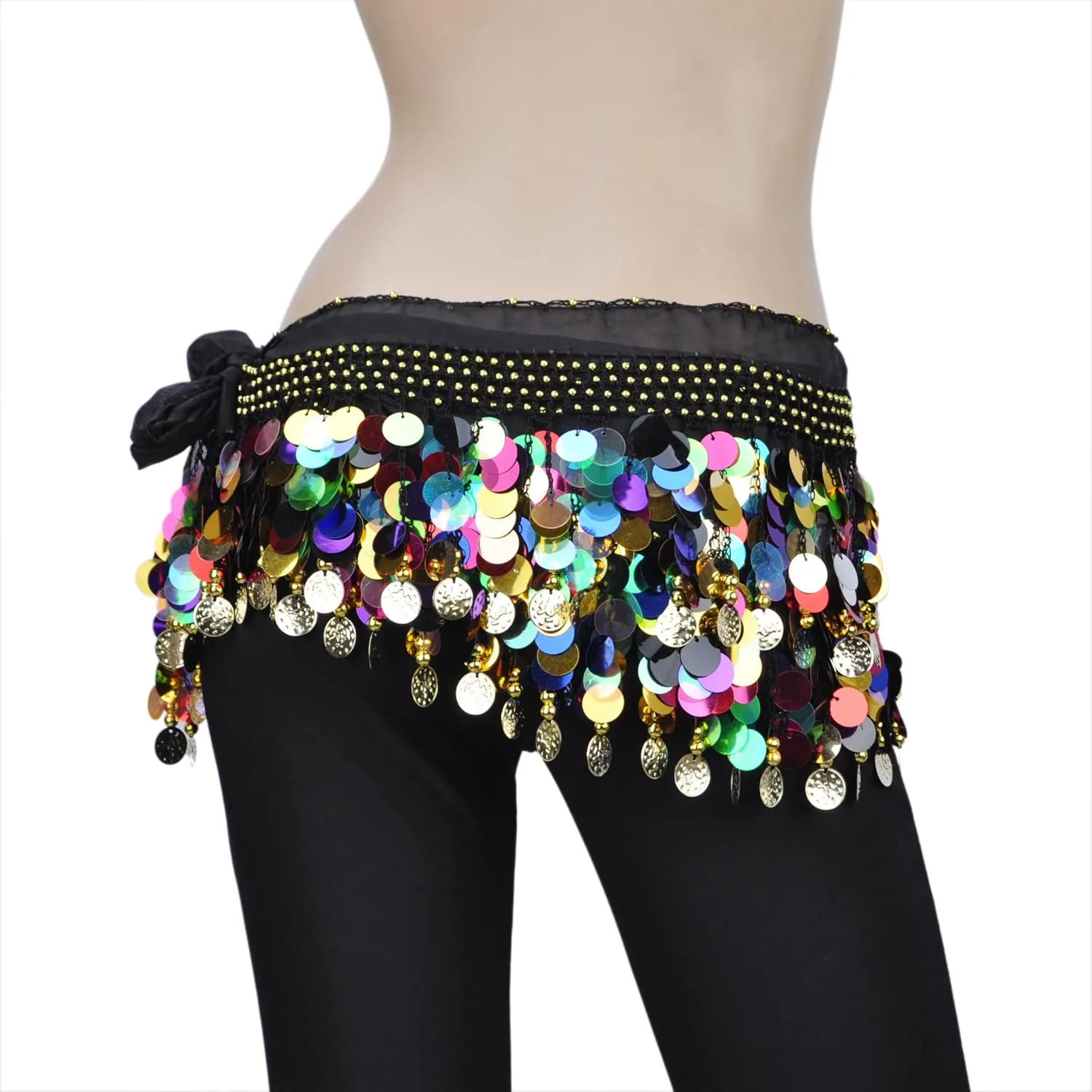 Plus Size Belly Dance Hip Scarf With Paillettes