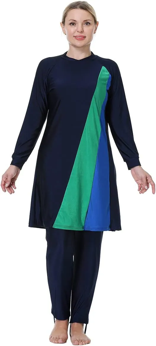 Plus Size Muslim Swimsuits for Women Modest Islamic Swimwear Burkini Full Cover Hijab Top Pants 3PCS Fat Bathing Suits