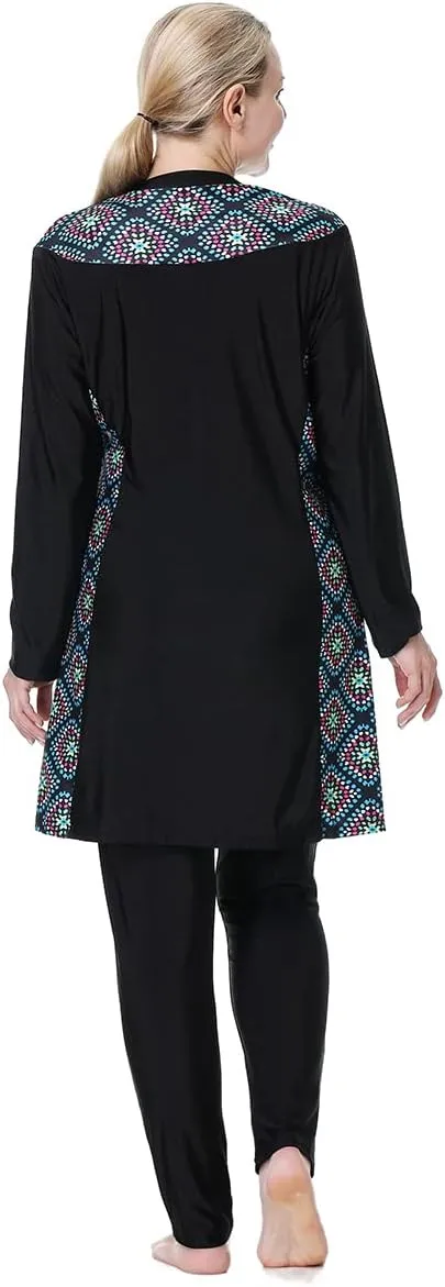 Plus Size Muslim Swimsuits for Women Modest Islamic Swimwear Burkini Full Cover Hijab Top Pants 3PCS Fat Bathing Suits