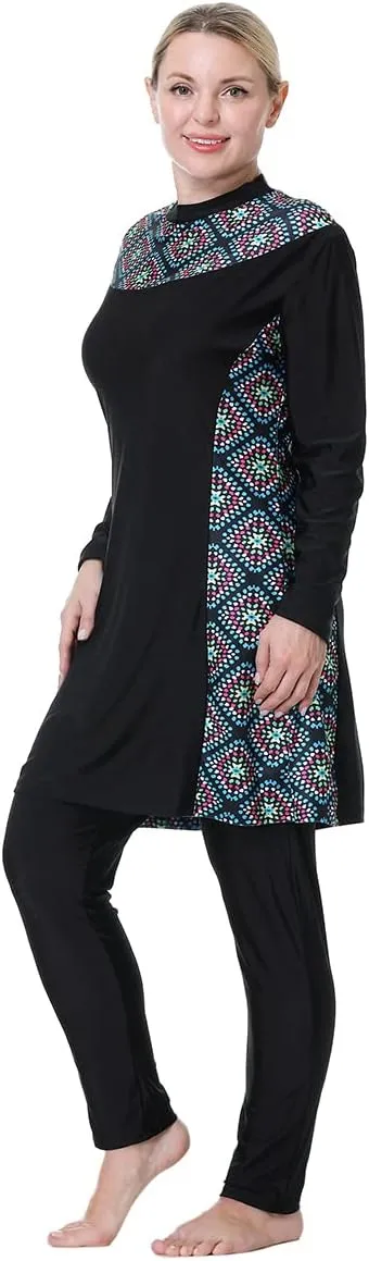 Plus Size Muslim Swimsuits for Women Modest Islamic Swimwear Burkini Full Cover Hijab Top Pants 3PCS Fat Bathing Suits