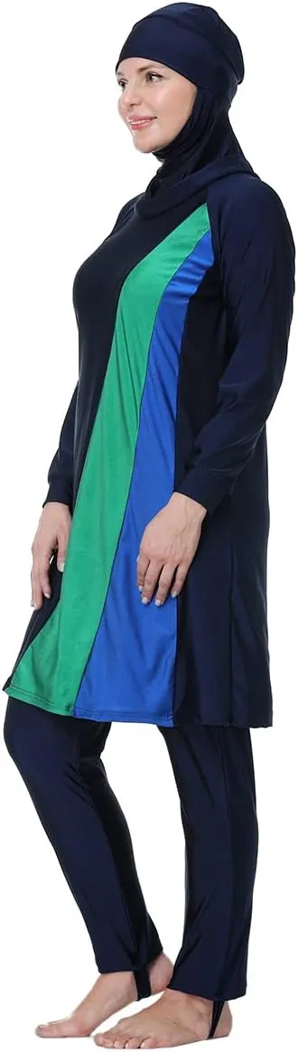 Plus Size Muslim Swimsuits for Women Modest Islamic Swimwear Burkini Full Cover Hijab Top Pants 3PCS Fat Bathing Suits