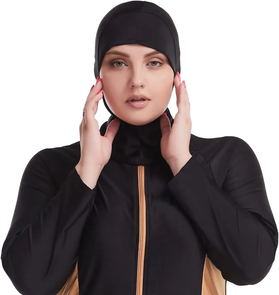 Plus Size Muslim Swimsuits for Women Modest Islamic Swimwear Burkini Full Cover Hijab Top Pants 3PCS Fat Bathing Suits