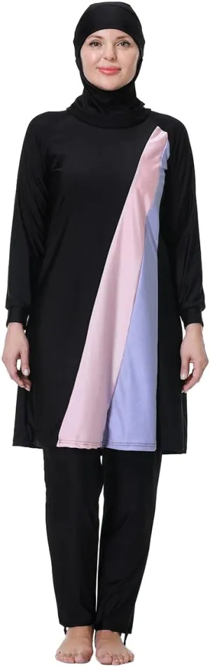 Plus Size Muslim Swimsuits for Women Modest Islamic Swimwear Burkini Full Cover Hijab Top Pants 3PCS Fat Bathing Suits