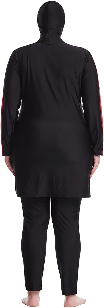 Plus Size Muslim Swimsuits for Women Modest Islamic Swimwear Burkini Full Cover Hijab Top Pants 3PCS Fat Bathing Suits