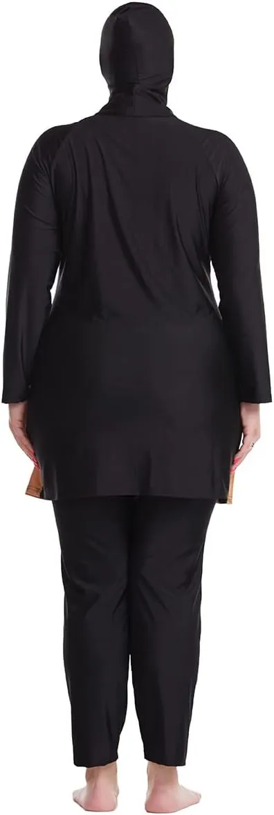 Plus Size Muslim Swimsuits for Women Modest Islamic Swimwear Burkini Full Cover Hijab Top Pants 3PCS Fat Bathing Suits