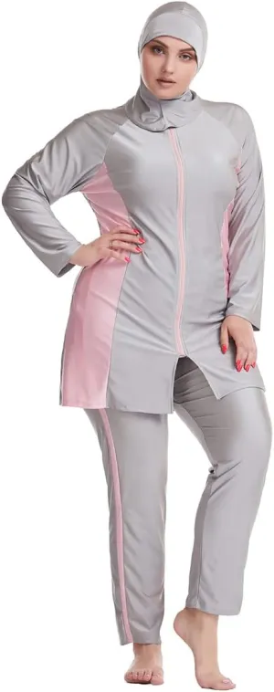 Plus Size Muslim Swimsuits for Women Modest Islamic Swimwear Burkini Full Cover Hijab Top Pants 3PCS Fat Bathing Suits