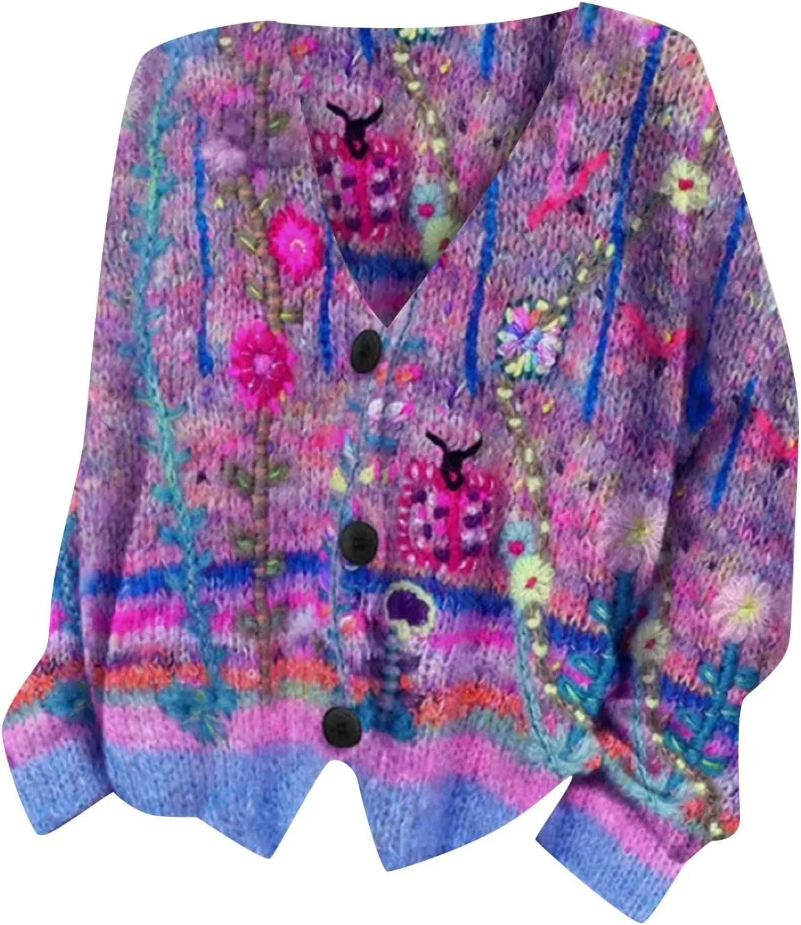 Plus Size Sweater,Women's Cardigan Sweater Casual Open Front Button-Down Long Sleeve Oversized Knit Cardigans