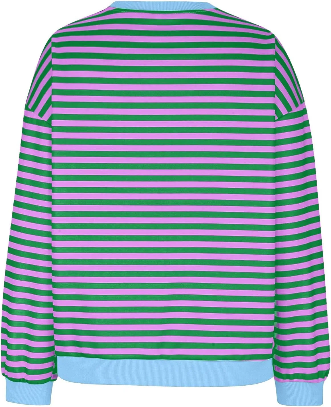 Plus Size Tops for Women 2024 Trendy Long Sleeve Striped Crewneck Sweatshirt Loose Fit Pullover Preppy Top Y2K Outfit