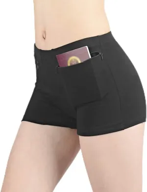 Pocket Pantie for Women, Travel Underwear with Secret Pocket Panties Women's, Medium Size 2 Packs (Black)
