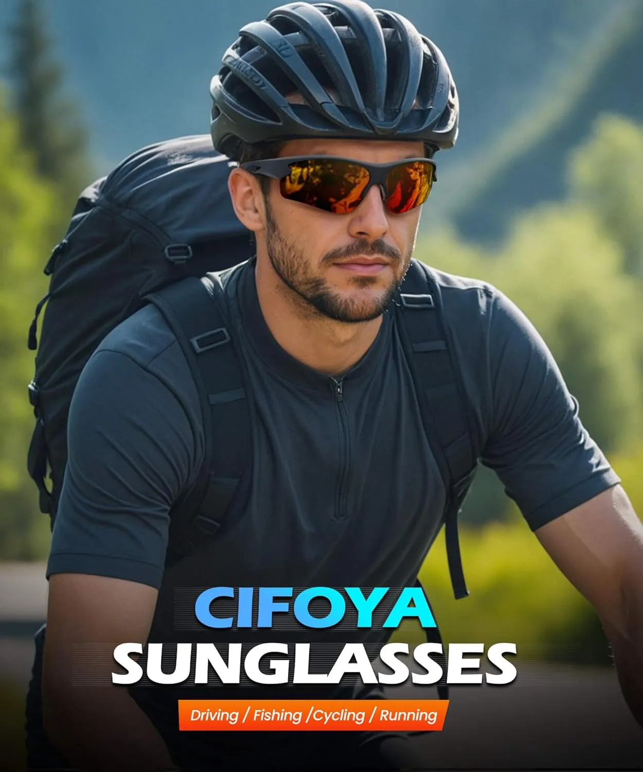 Polarized Sports Sunglasses for Men and Women - UV Protection Half Frame Sun Glasses for Running Baseball Fishing