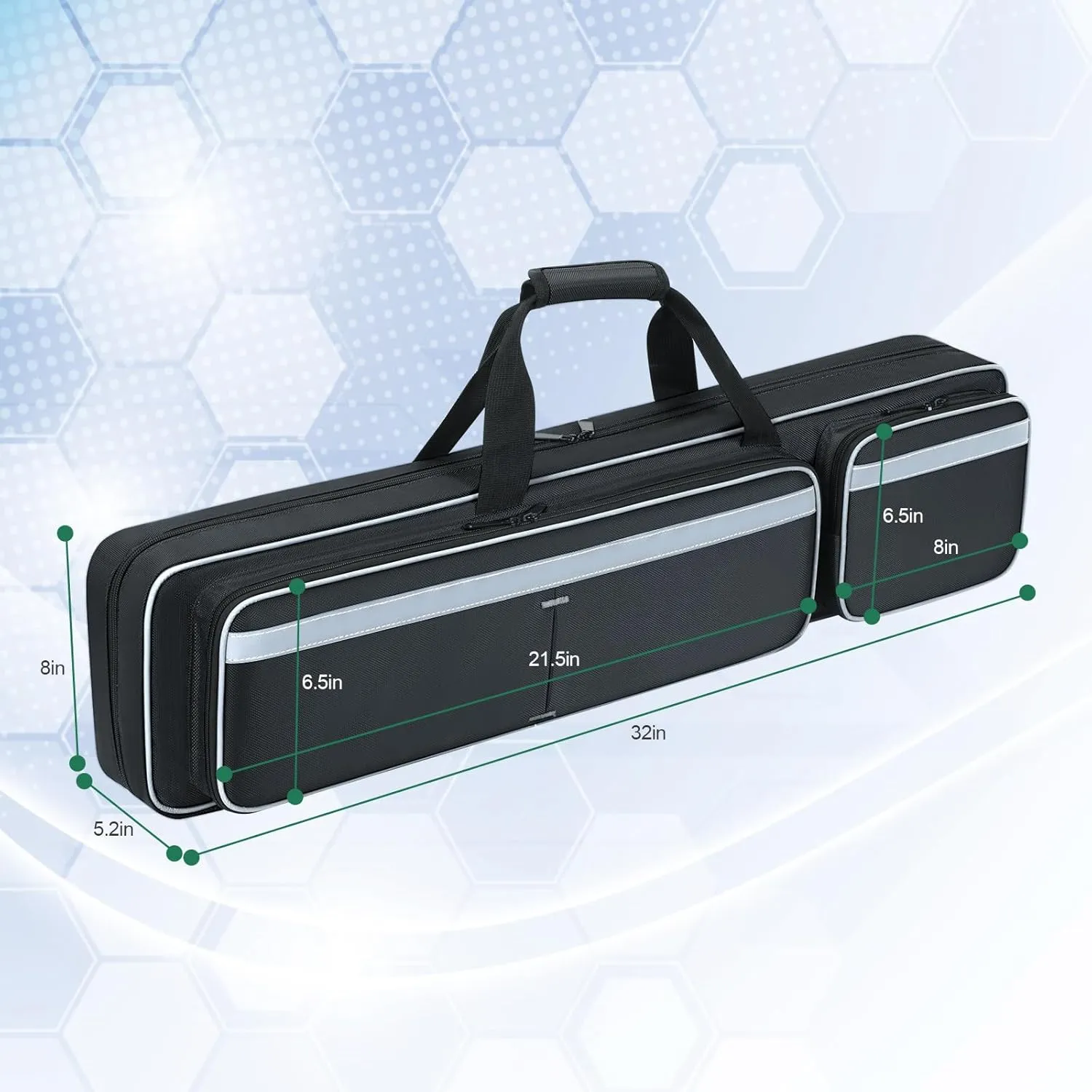 Pool Cue Case 4x5, Pool Cue Carrying Case Soft Padded Billiard Stick Bag with Multi-pocket for 4 Butts and 5 Shafts, Pool Stick Case Cue Bag with Backpack-straps for Pool Cues and Accessories