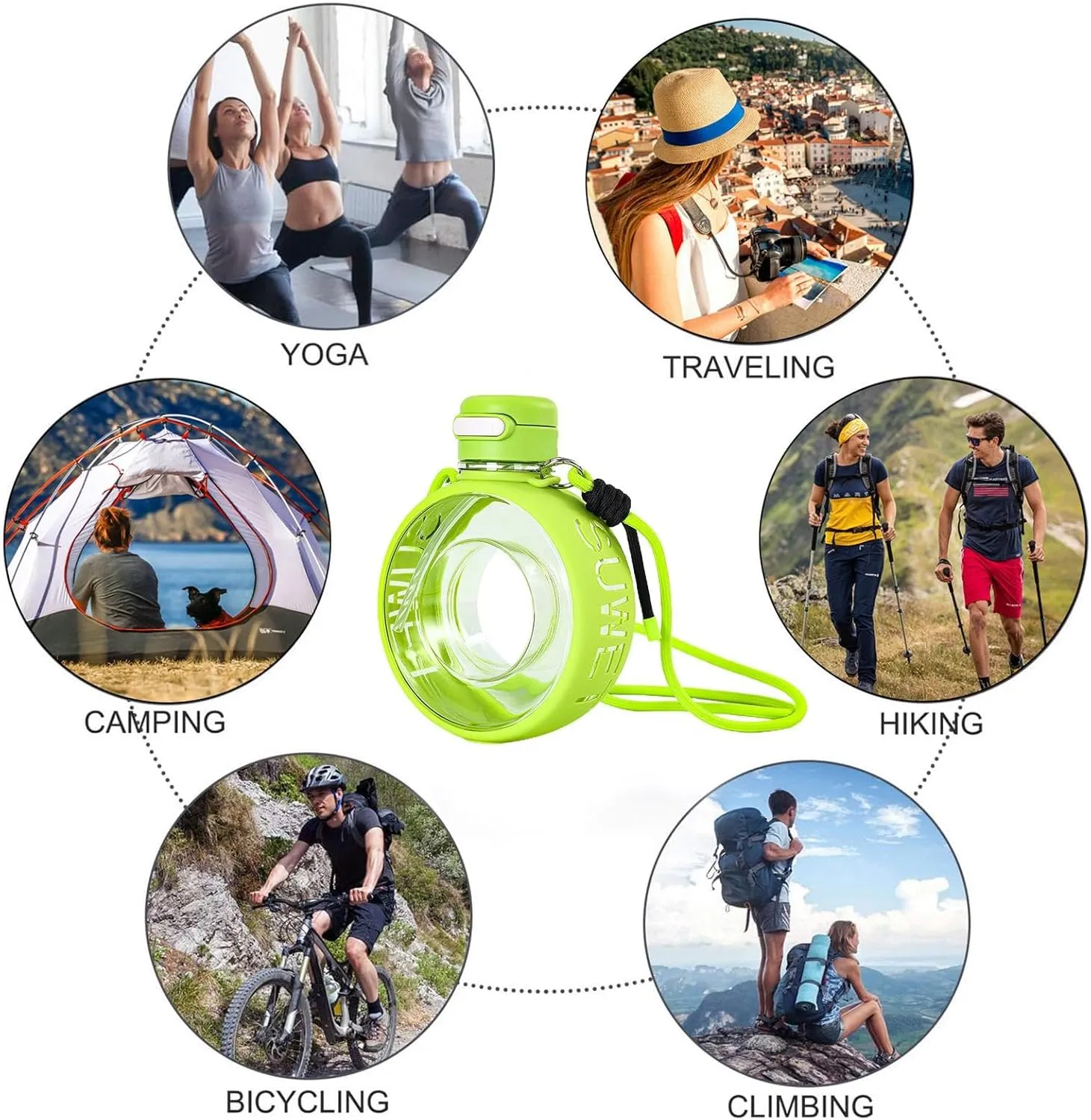 Portable -Bottle - 700ml Sports Cup with Shoulder Strap | Portable Reusable Fashion Water Bottle | Sports Water Bottle | Leakproof Water Container for Travel Sports Daily Use