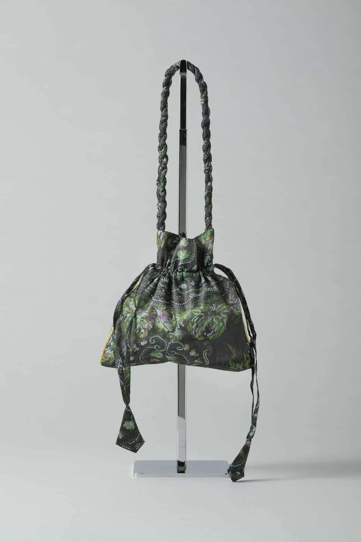 Potli silk sari pouch - Dark tones