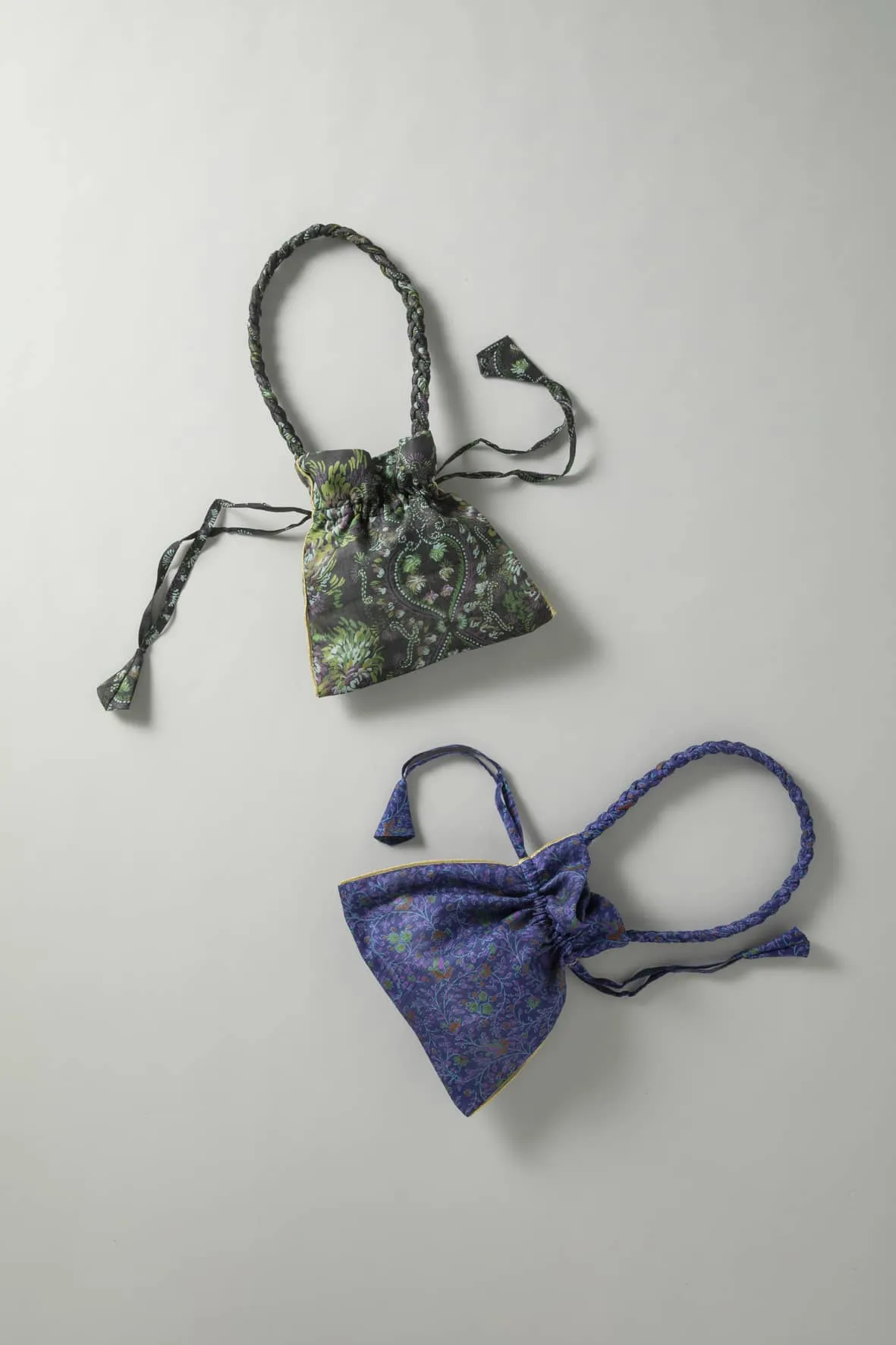 Potli silk sari pouch - Dark tones