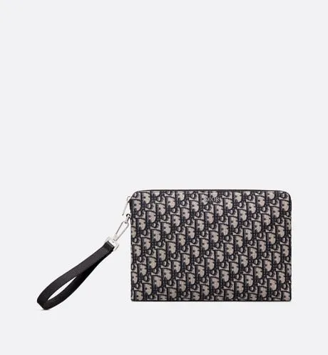 Pouch • Beige and Black Dior Oblique Jacquard