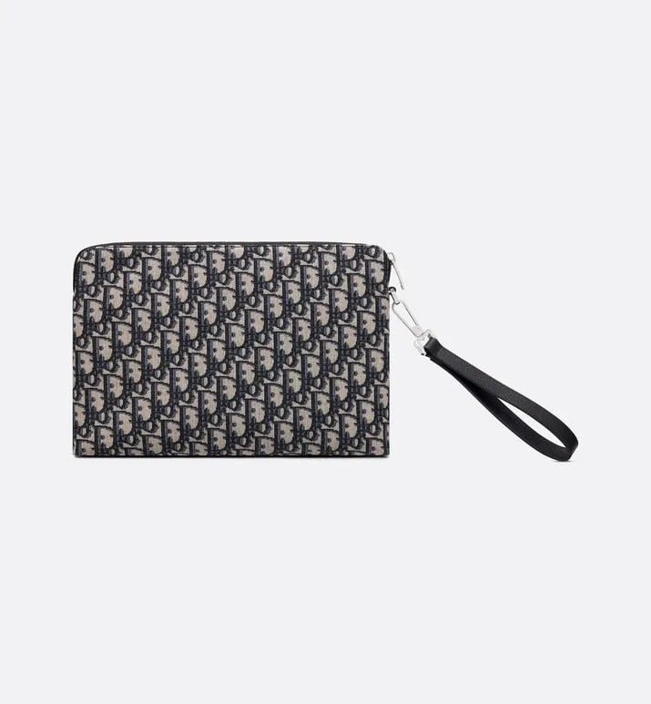 Pouch • Beige and Black Dior Oblique Jacquard