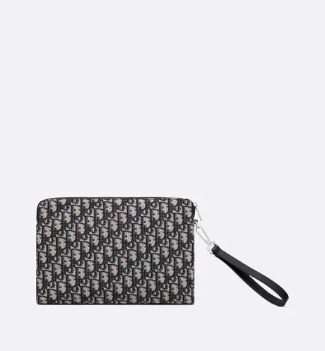 Pouch • Beige and Black Dior Oblique Jacquard