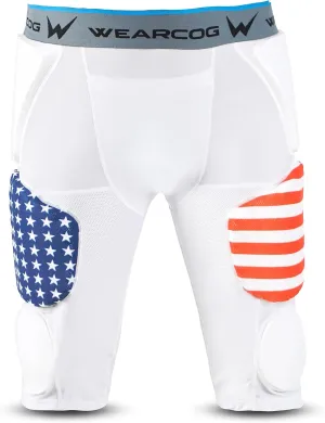 Premier Youth & Adult Football Girdle for Men's & Boy's, 7 Padded Integrated Football Pads with Hip, Tail, Thigh Pads and Cup Pocket
