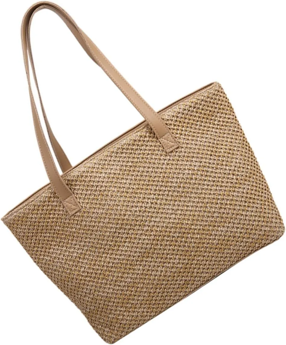 PRETYZOOM 1pc Handbag Toilettree Bag Makeup Bundles Straw Shoulder Bag Large Capacity Tote Bag Purses for Women