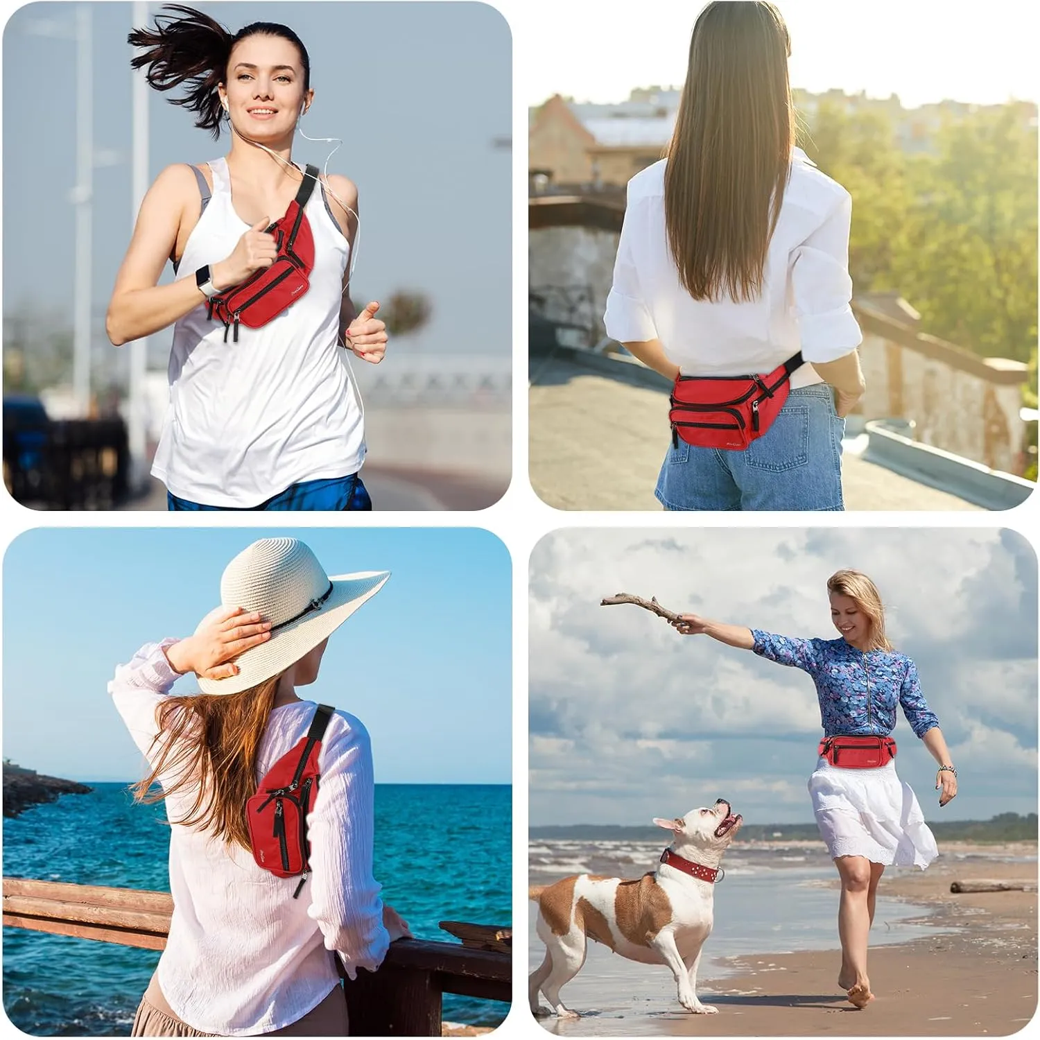 ProCase Fanny Pack Waist Packs for Men Women, Waist Bag Hip Pack for Travel Hiking Running Outdoor Sports