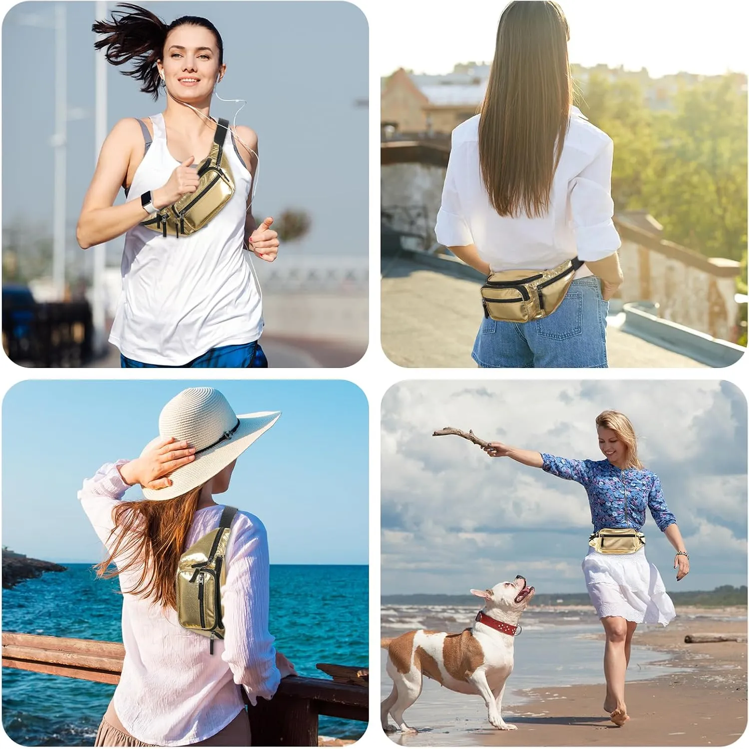 ProCase Fanny Pack Waist Packs for Men Women, Waist Bag Hip Pack for Travel Hiking Running Outdoor Sports